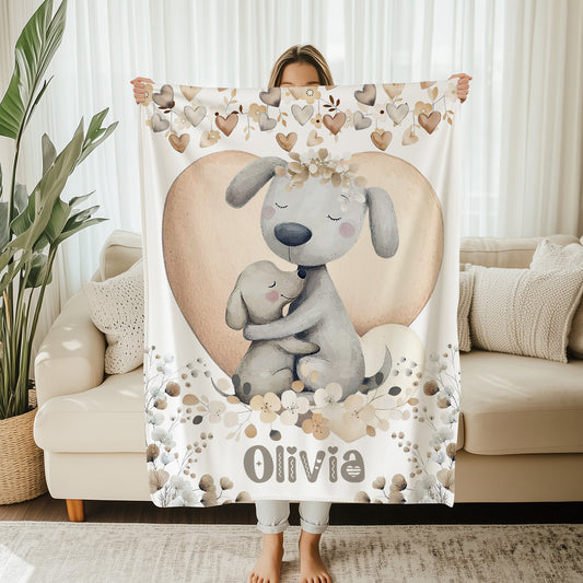 Mom And Baby Dog Blanket