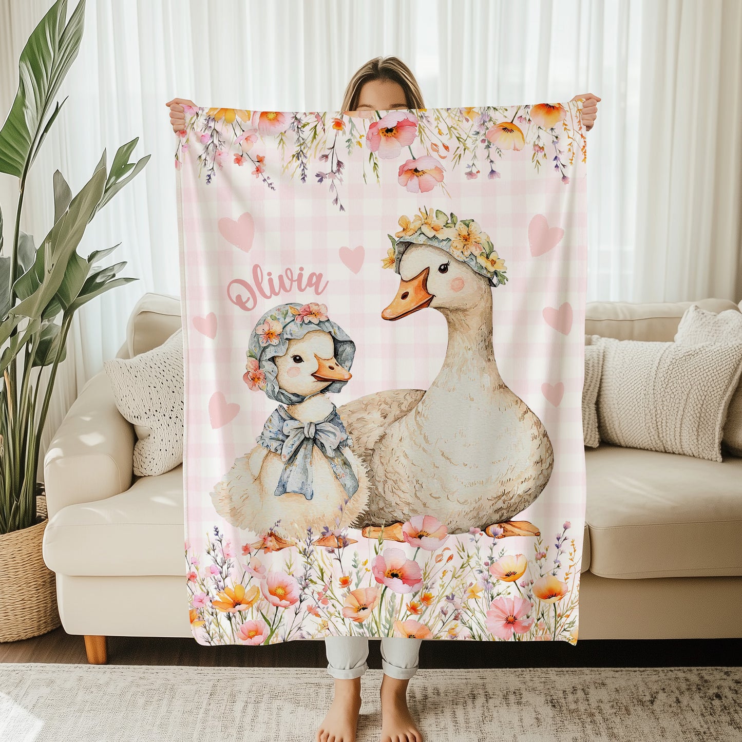 Mom And Baby Goose Blanket