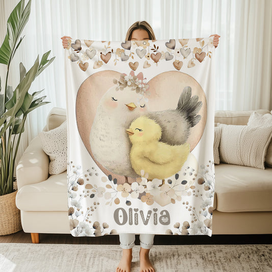 Mom And Baby Chicken Blanket