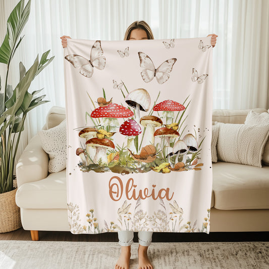 Cottagecore Mushroom Blanket