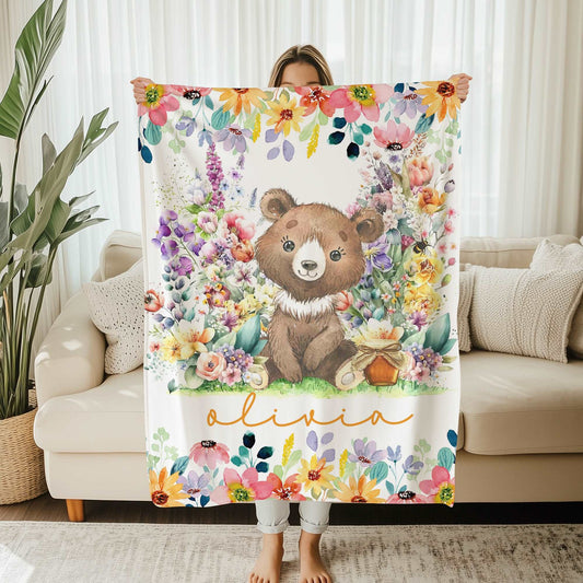 Floral Bear Blanket