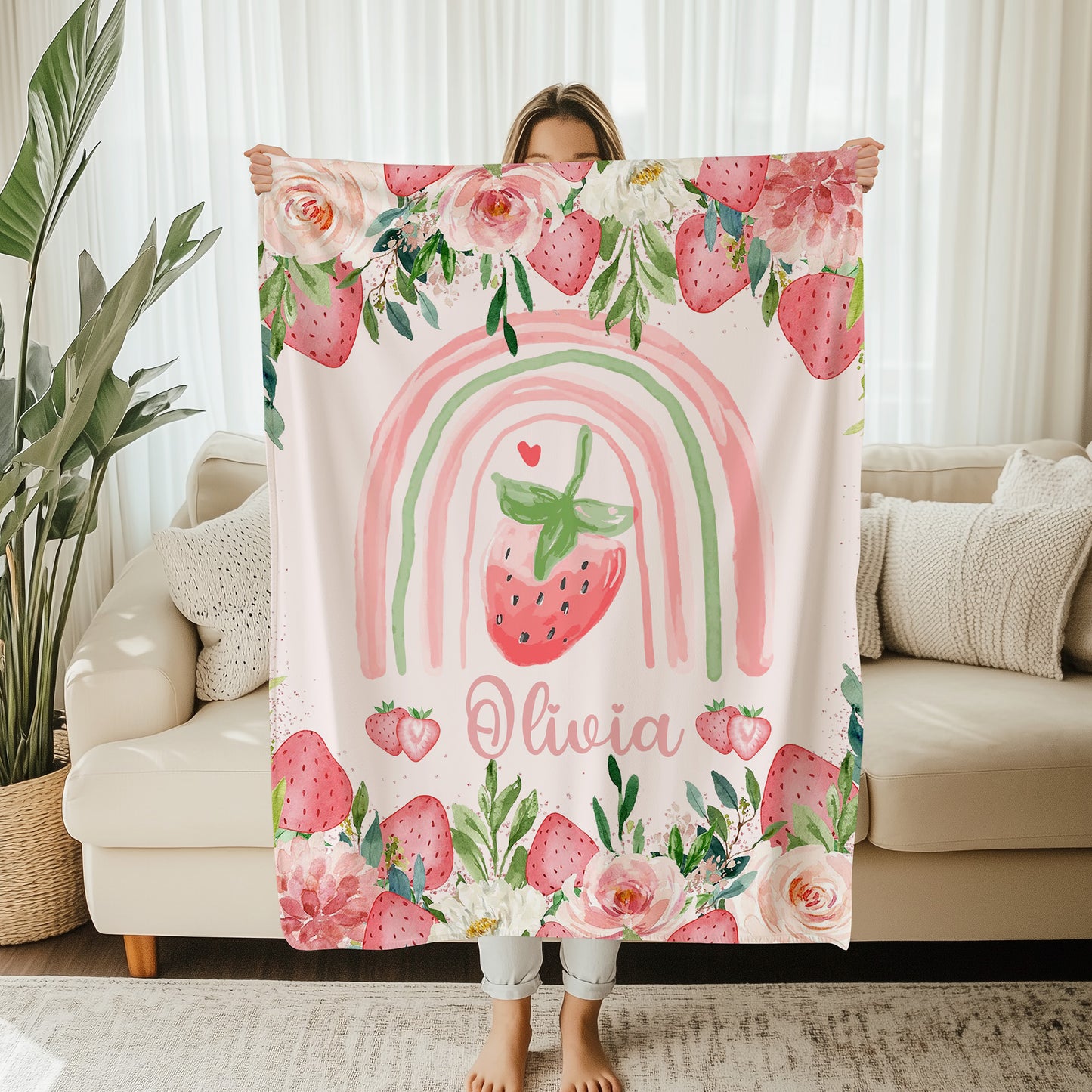 Strawberry Rainbow Blanket