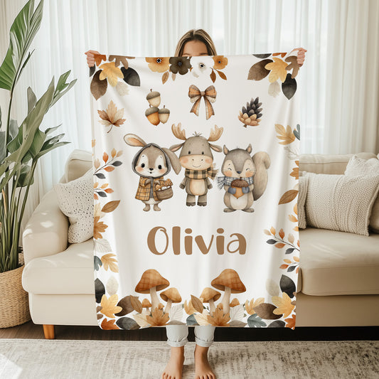 Woodland Animals Fall Blanket