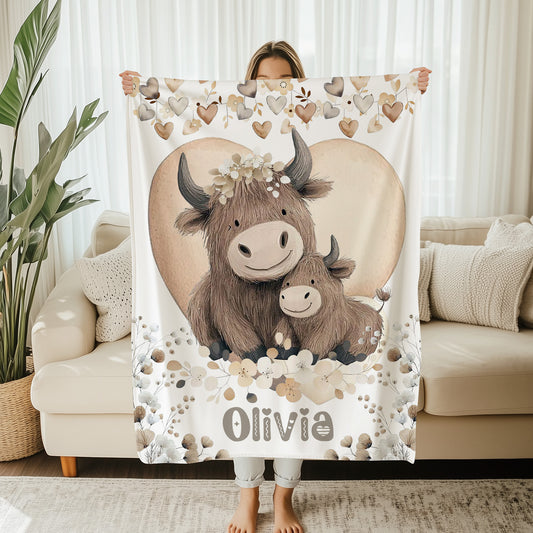 Mom And Baby Cow Blanket