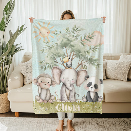 Safari Animals Baby Blanket