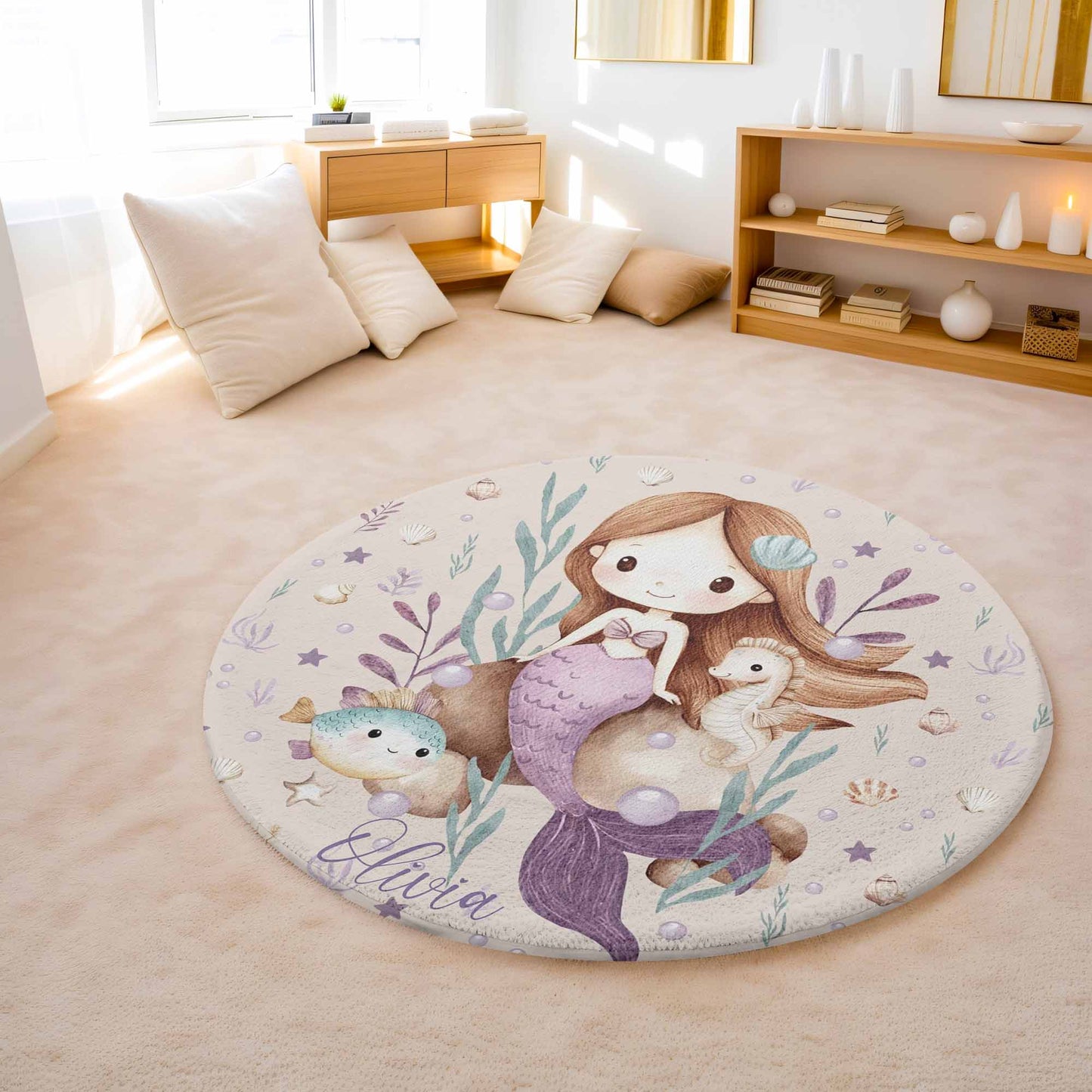 Sea Mermaid Round Rug