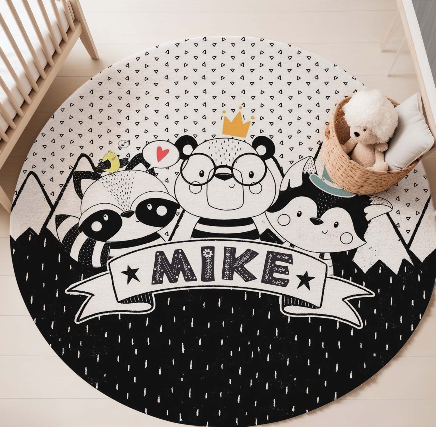 Nordic Animals Round Rug