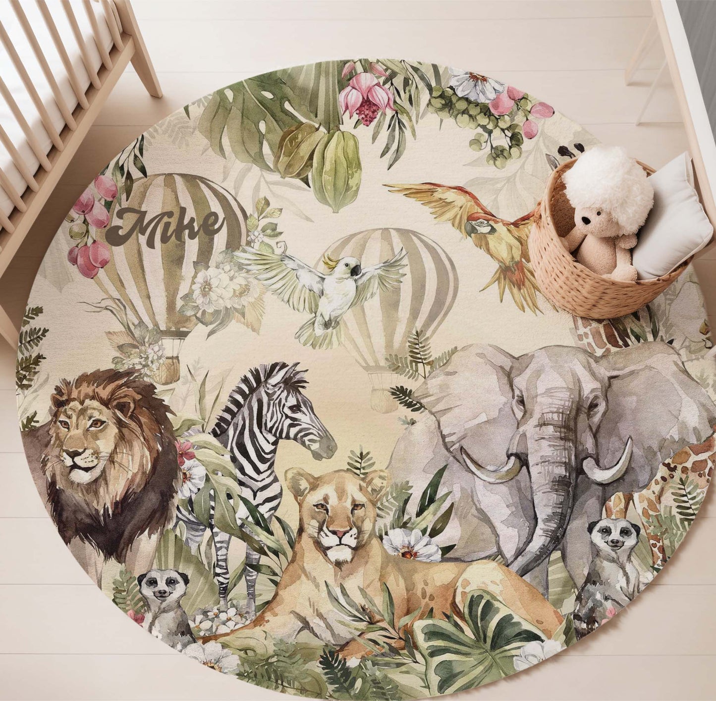 African Animals Round Rug