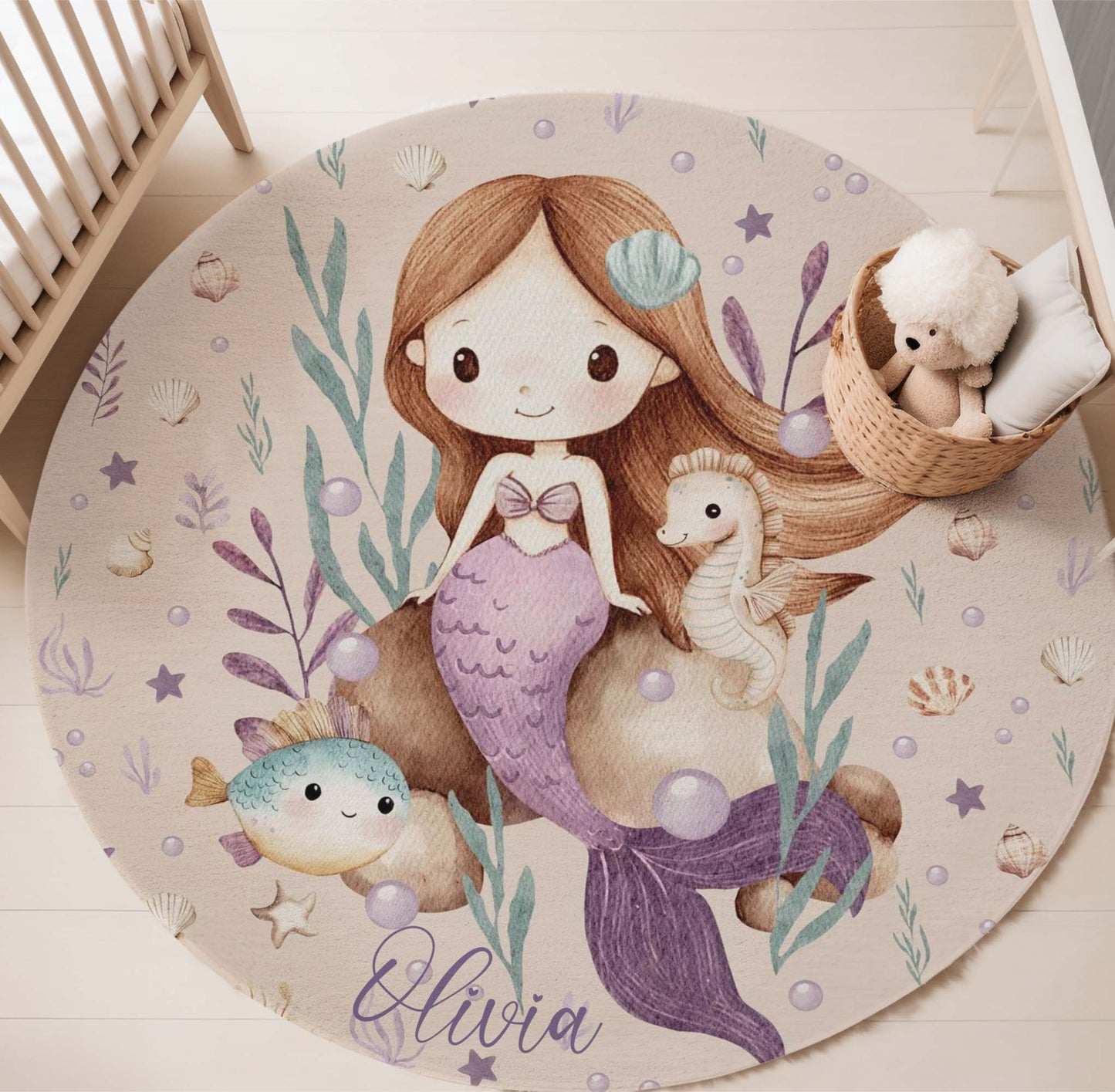 Sea Mermaid Round Rug