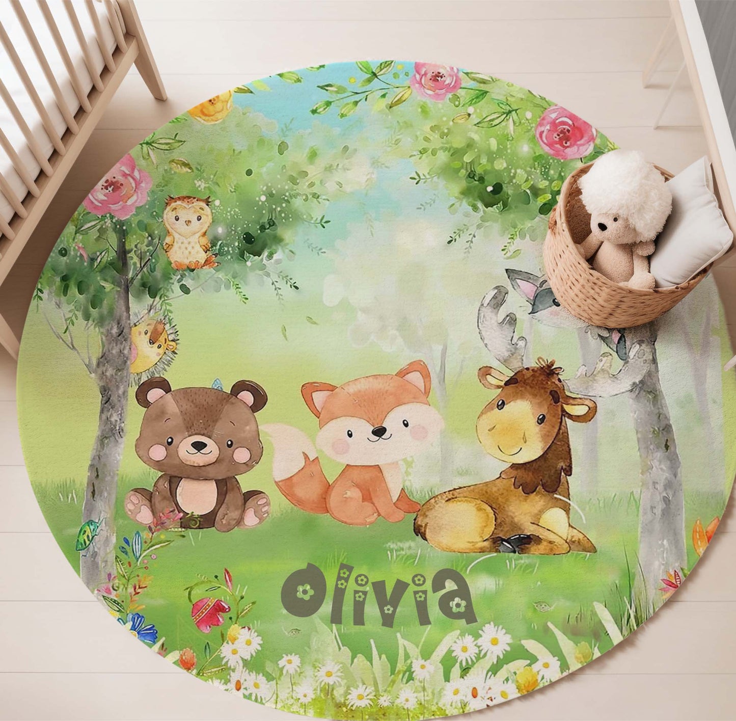 Forest Animals Round Rug