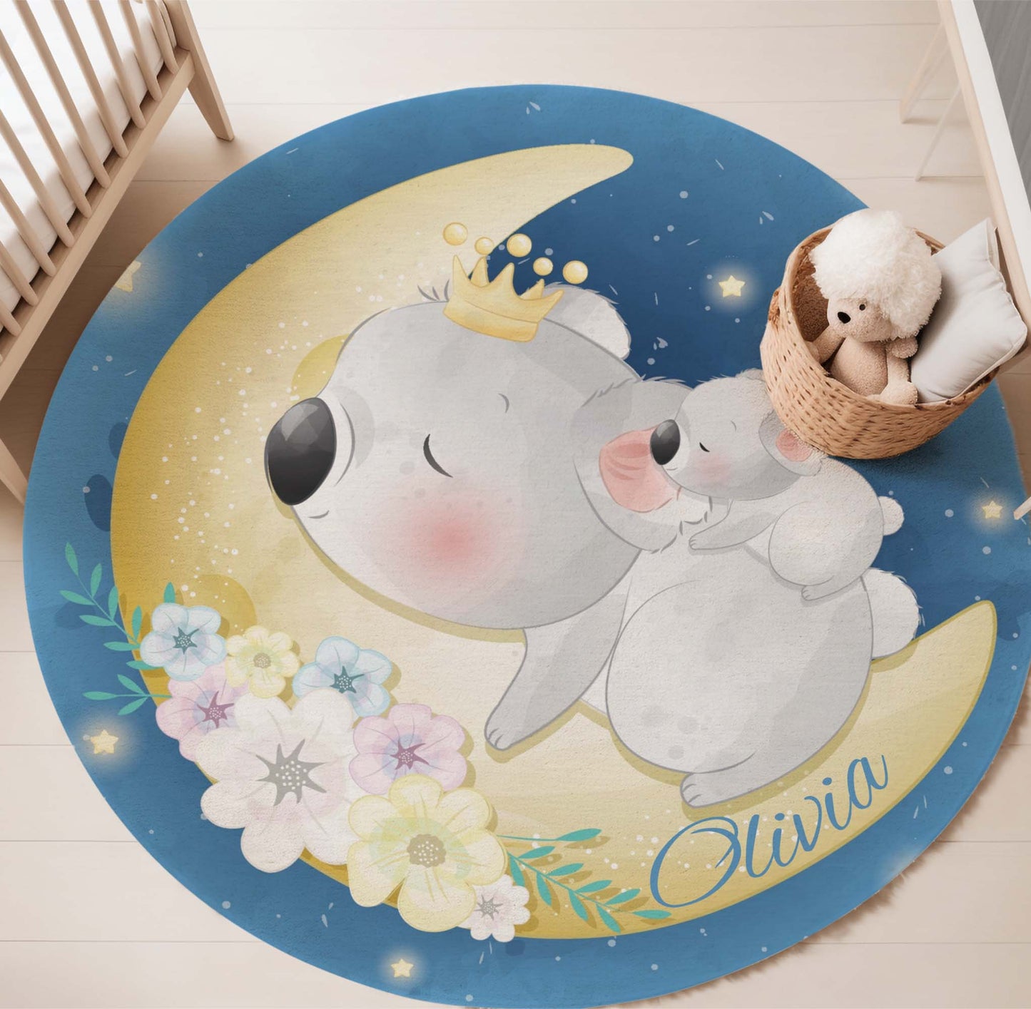 Mom And Baby Koala Round Rug