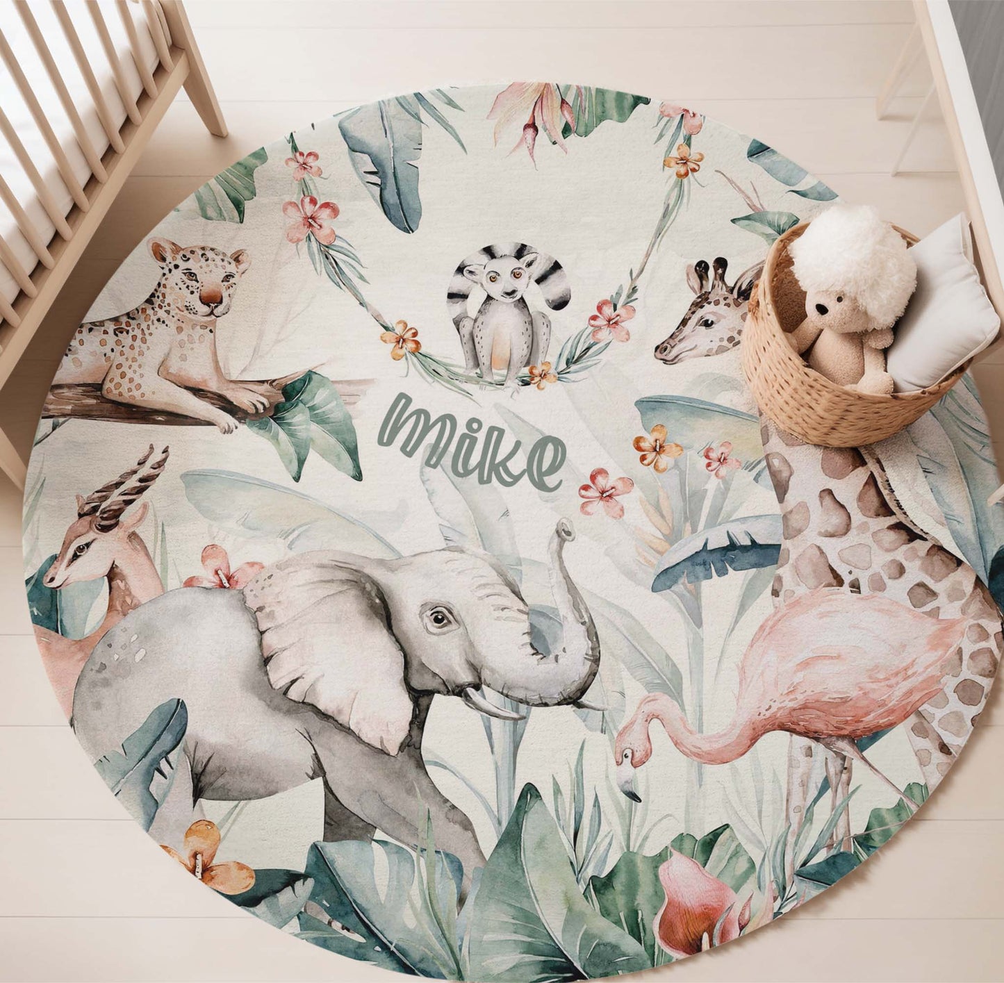 Safari Animals Round Rug