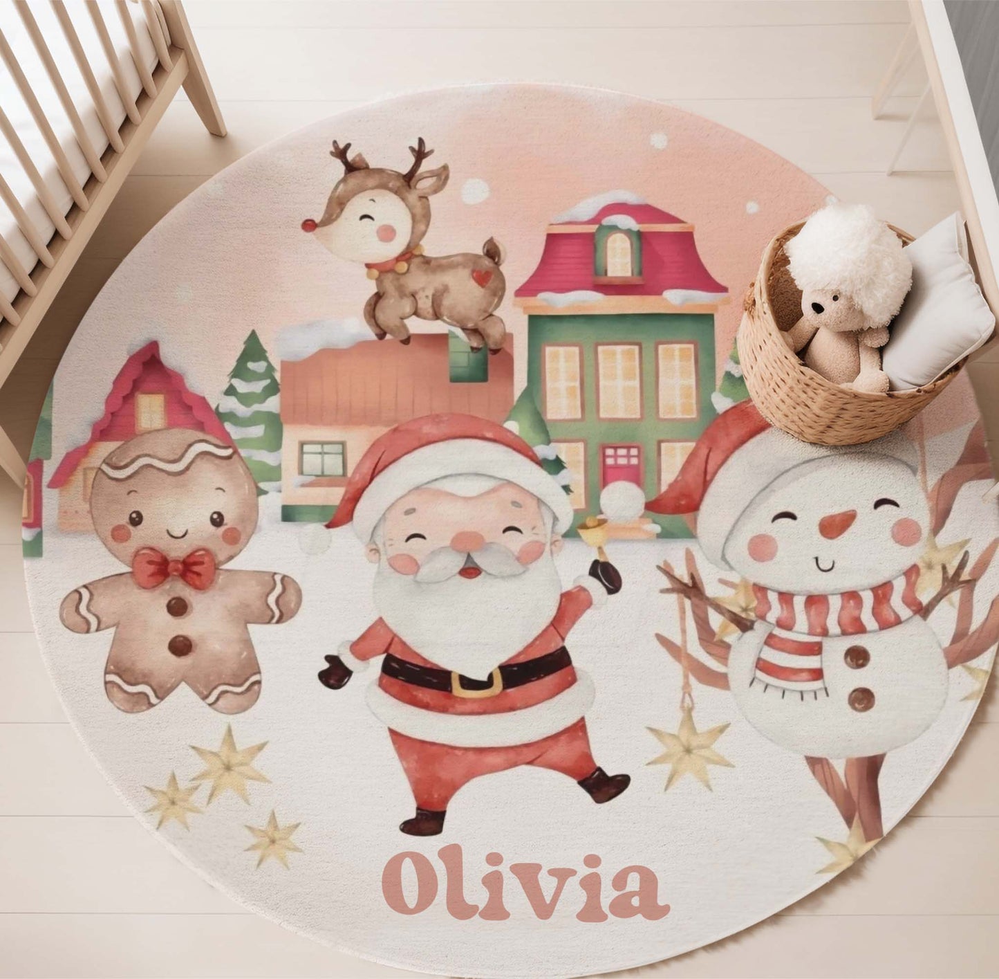 Christmas Santa Round Rug