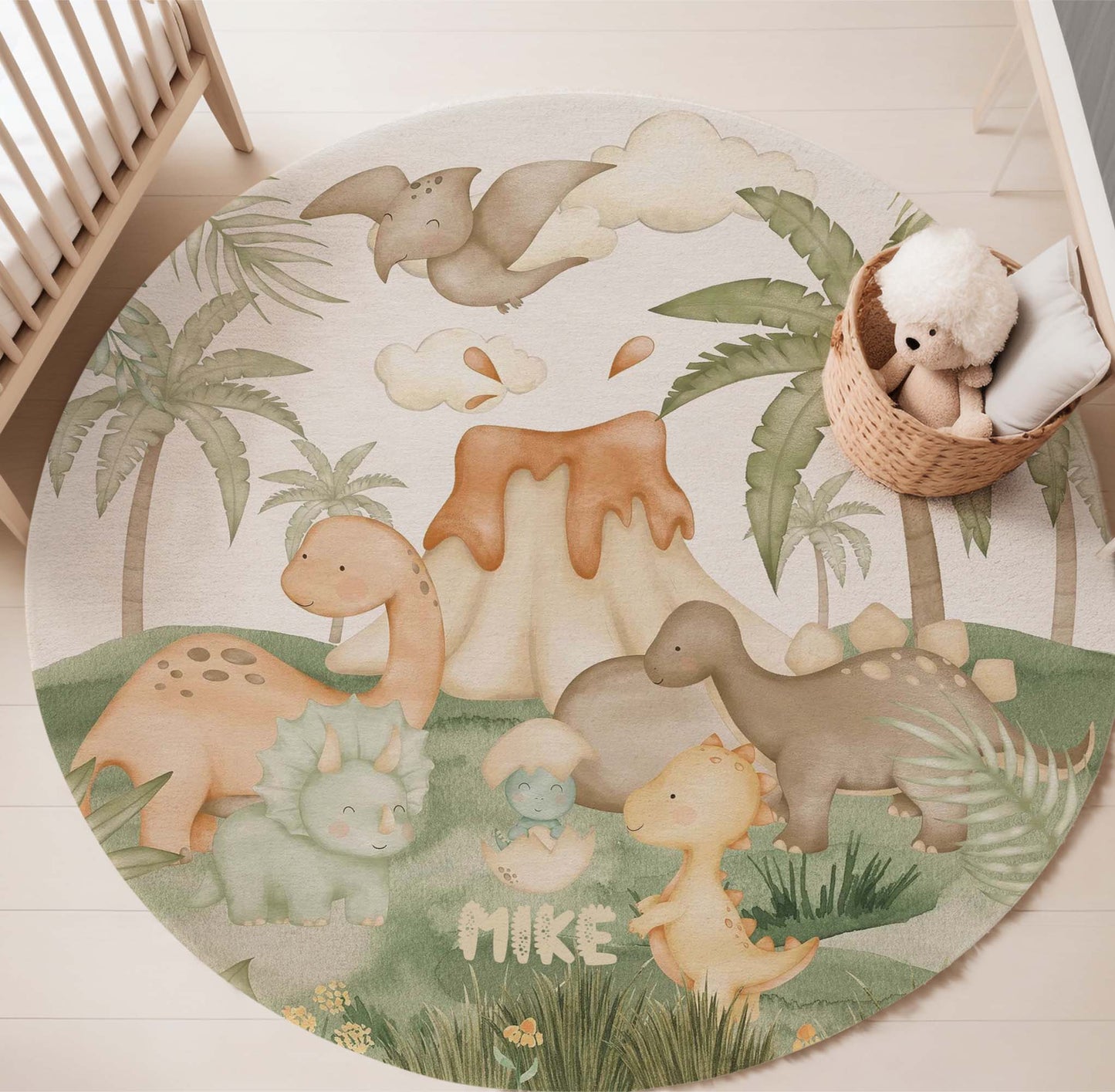 Baby Dinosaur Round Rug