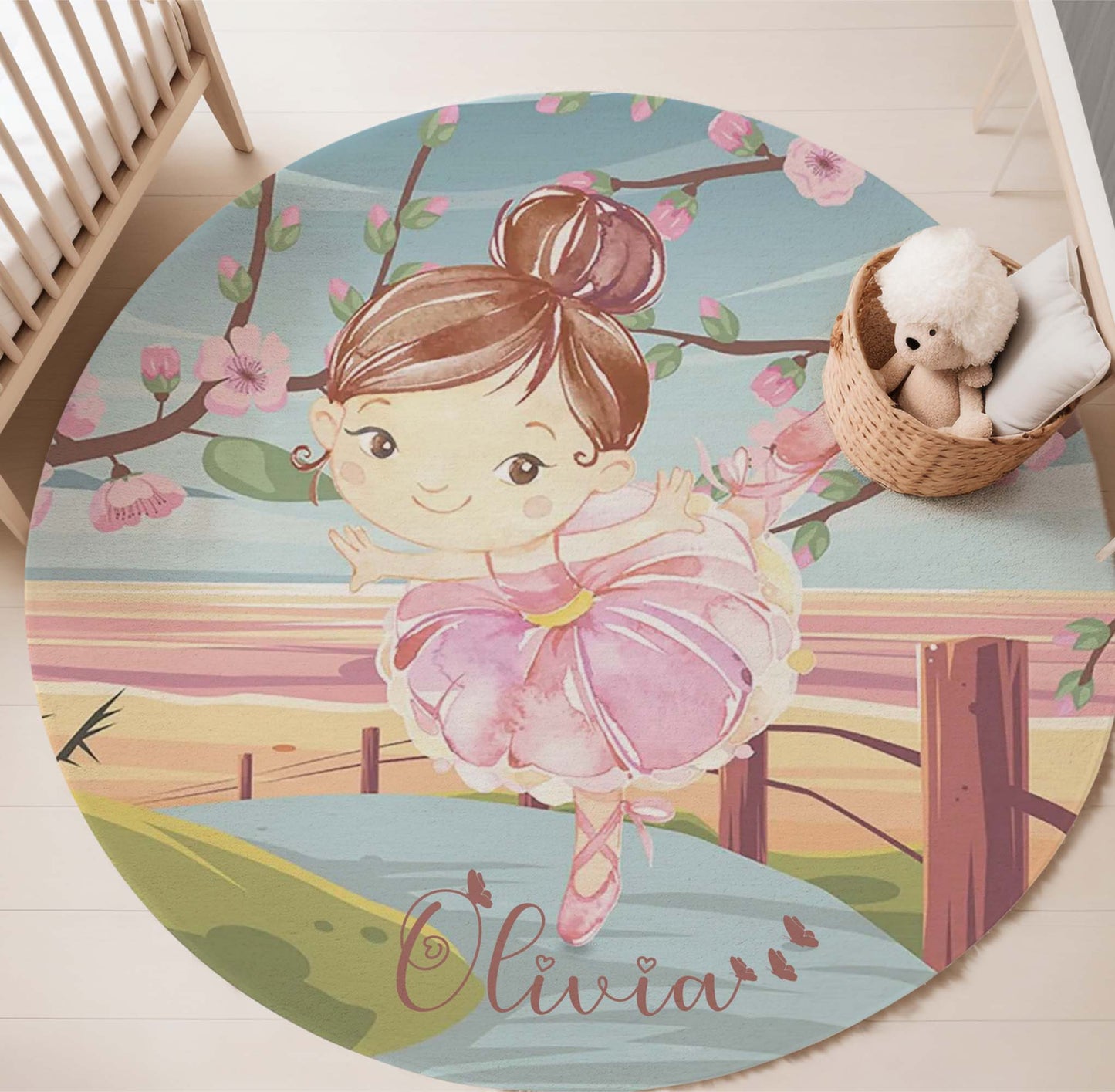 Ballet Girl Round Rug