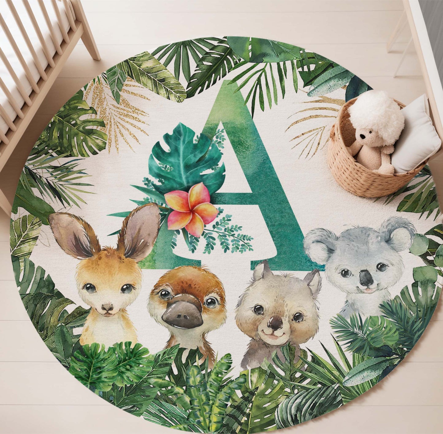 Australian Animals Round Rug