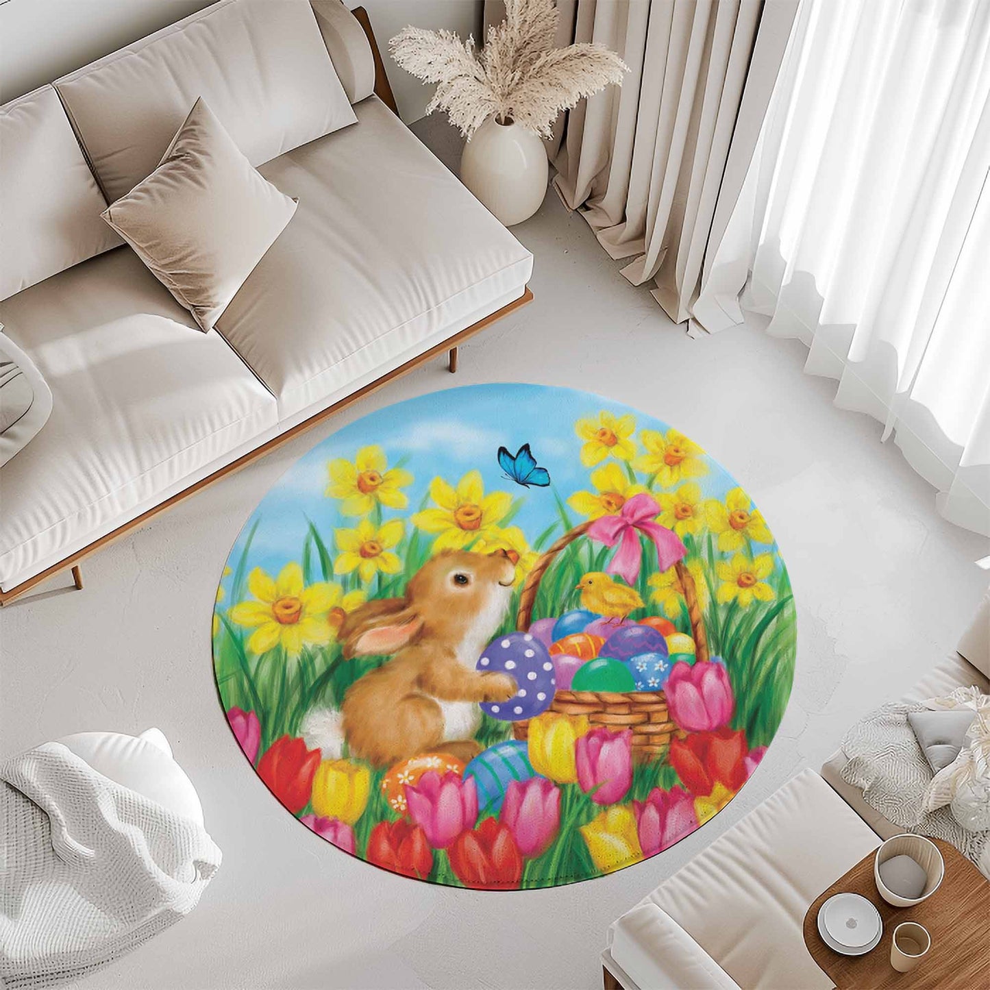 Easter Bunny Round Rug