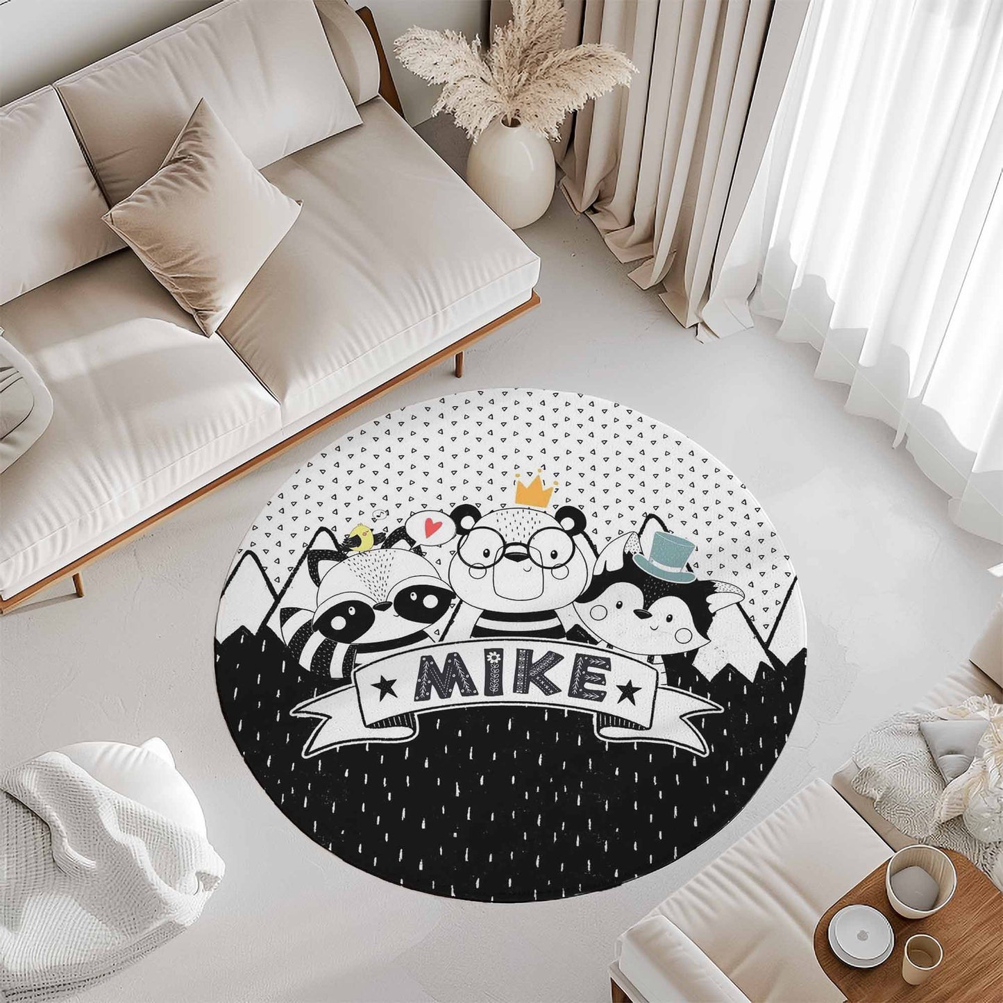 Nordic Animals Round Rug