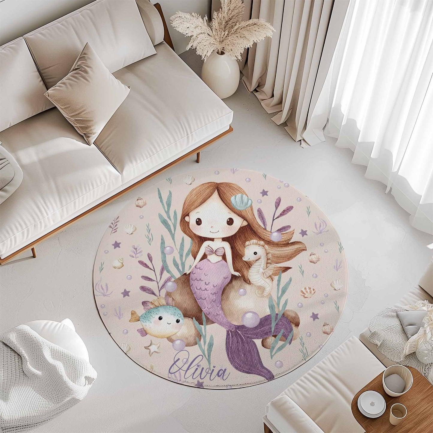 Sea Mermaid Round Rug