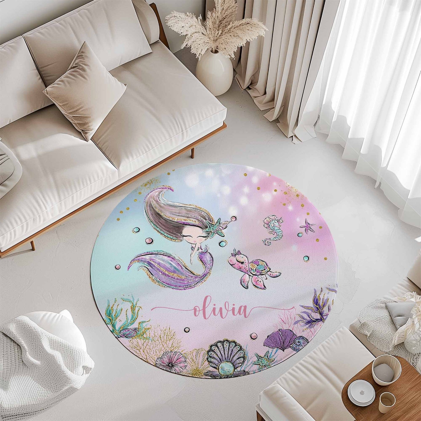 Little Mermaid Round Rug