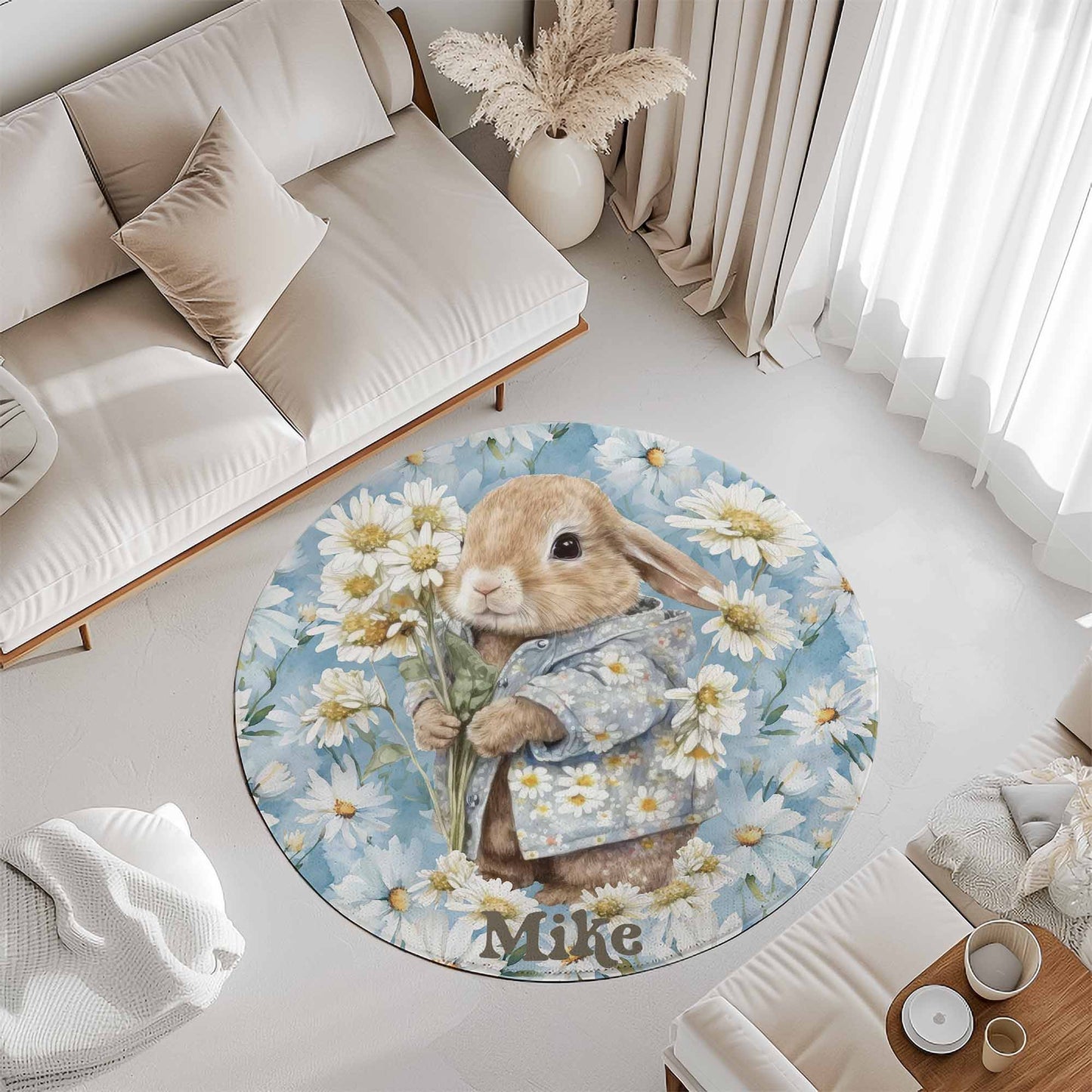 Daisy Bunny Round Rug