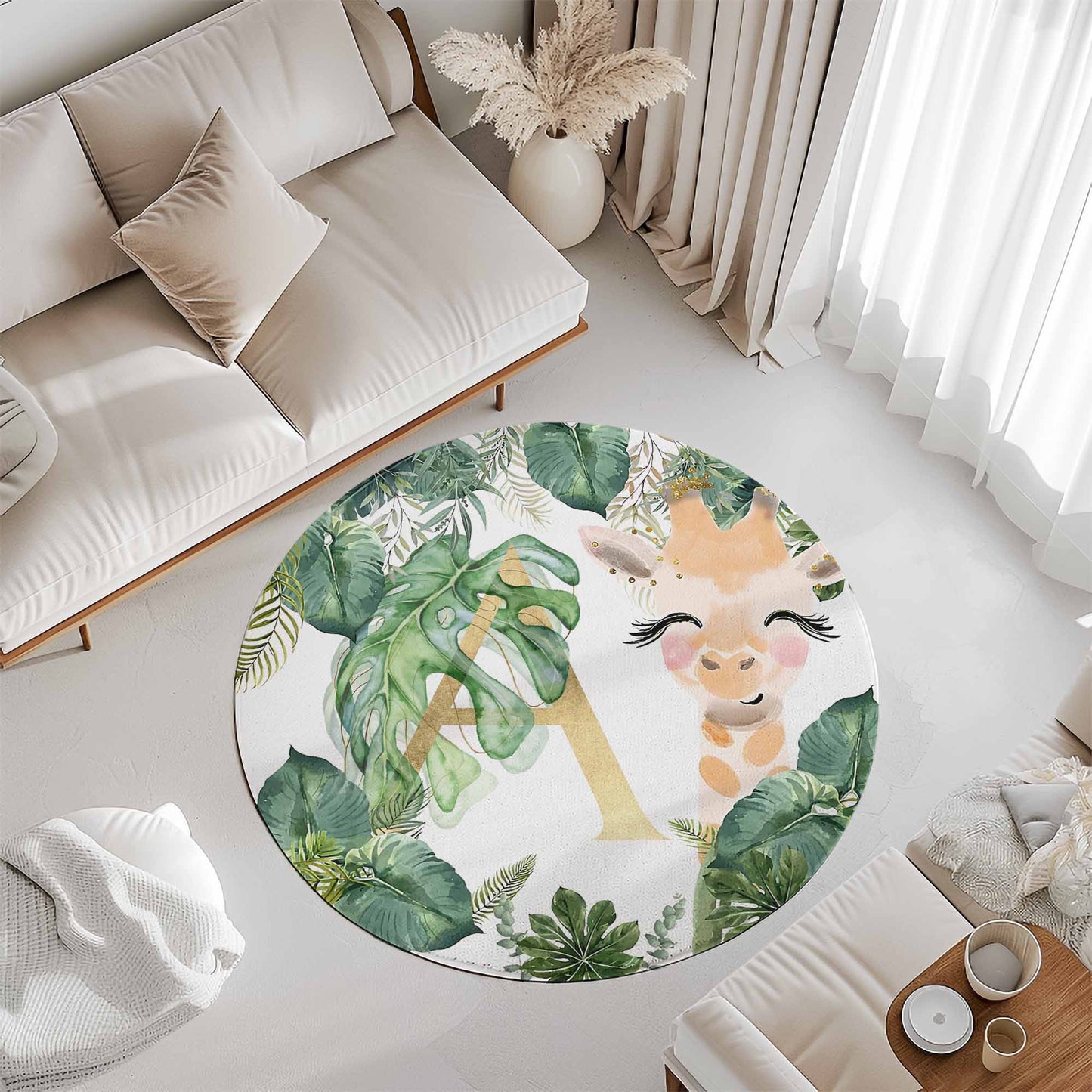 Baby Giraffe Round Rug