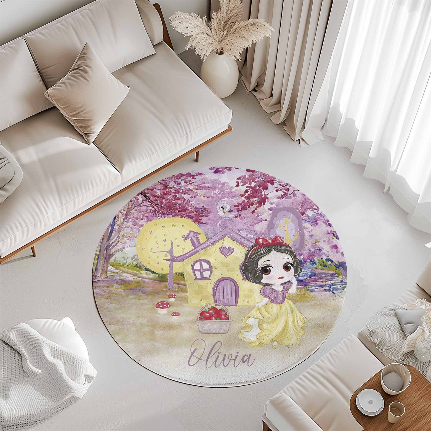 Princess Girl Round Rug