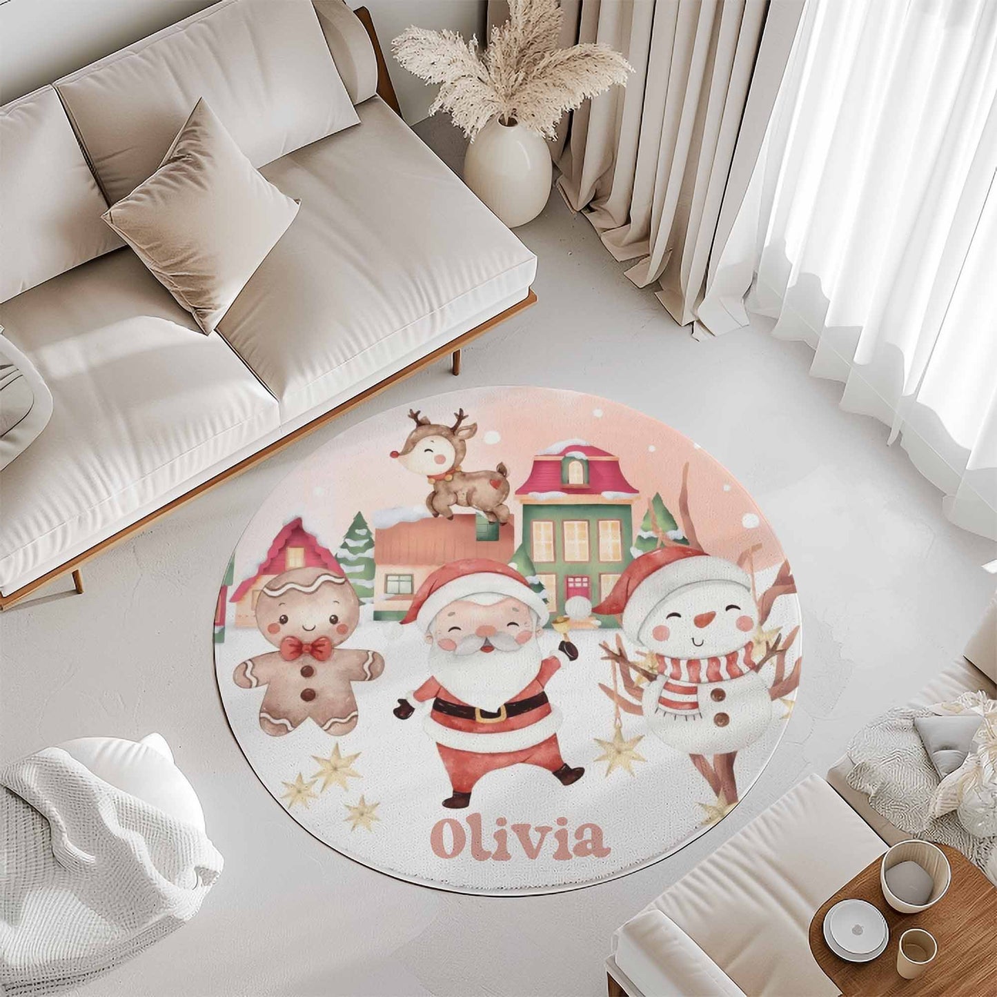 Christmas Santa Round Rug