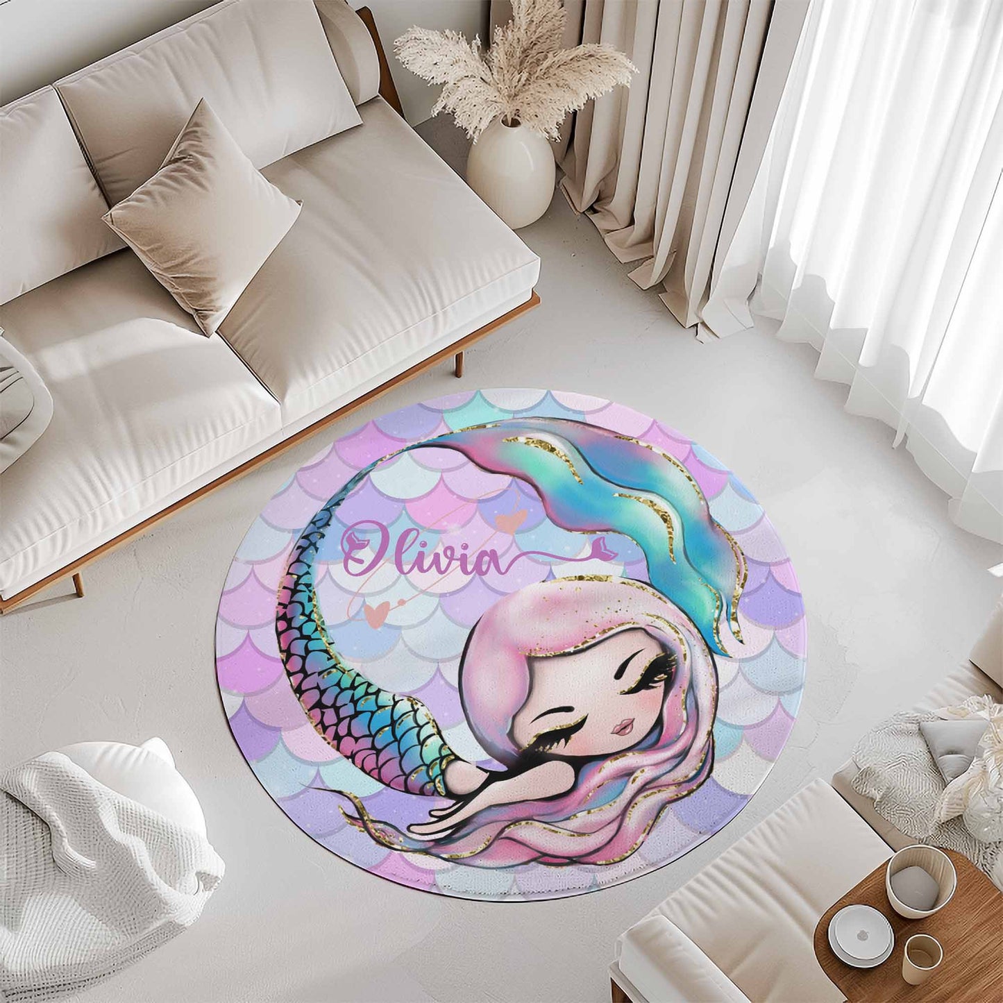 Little Mermaid Round Rug