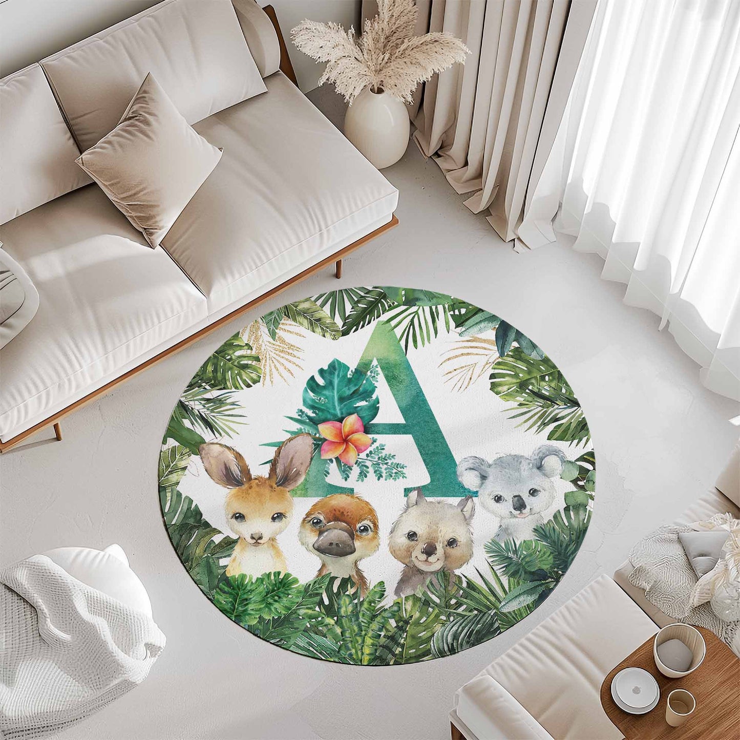 Australian Animals Round Rug