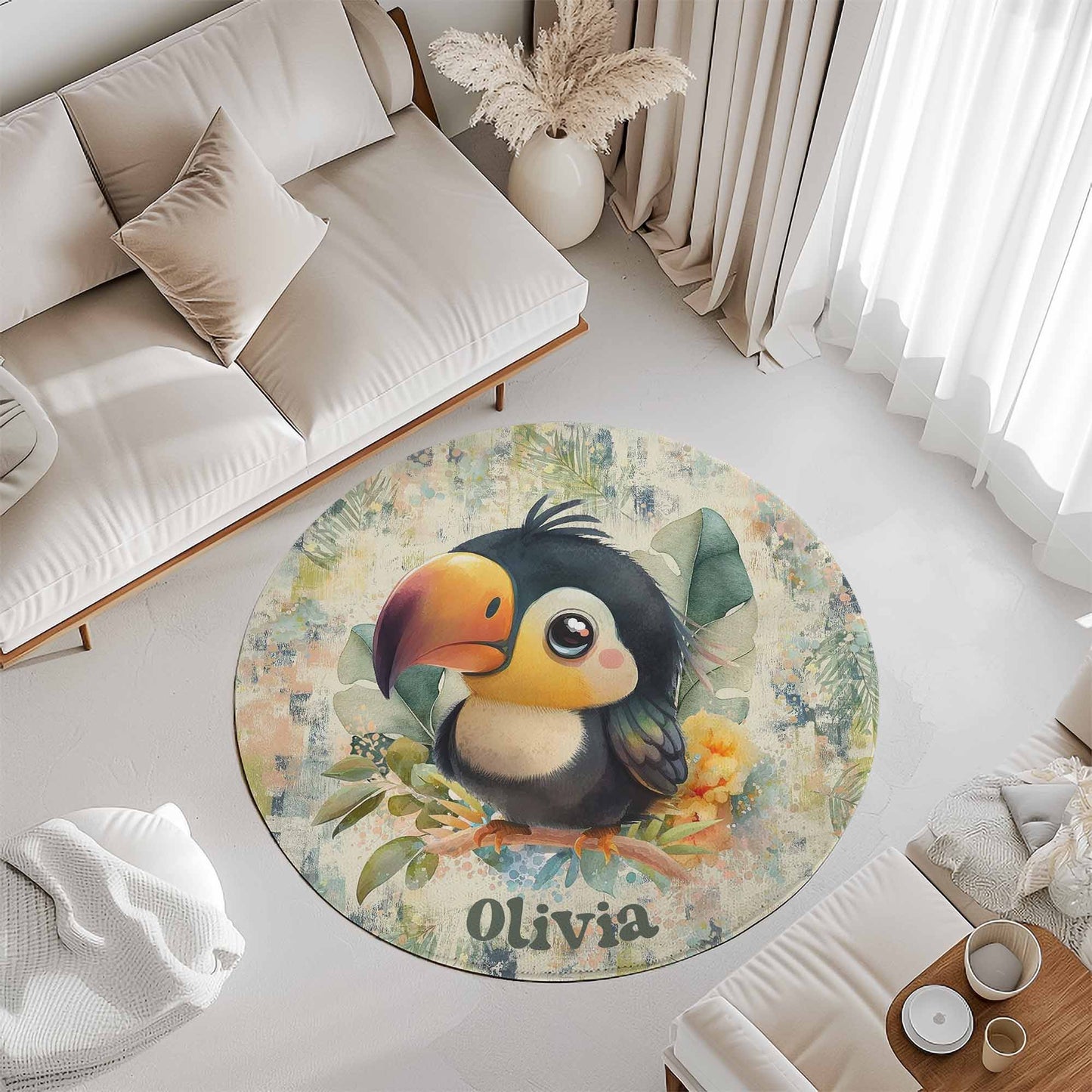 Tropical Cockatoo Round Rug