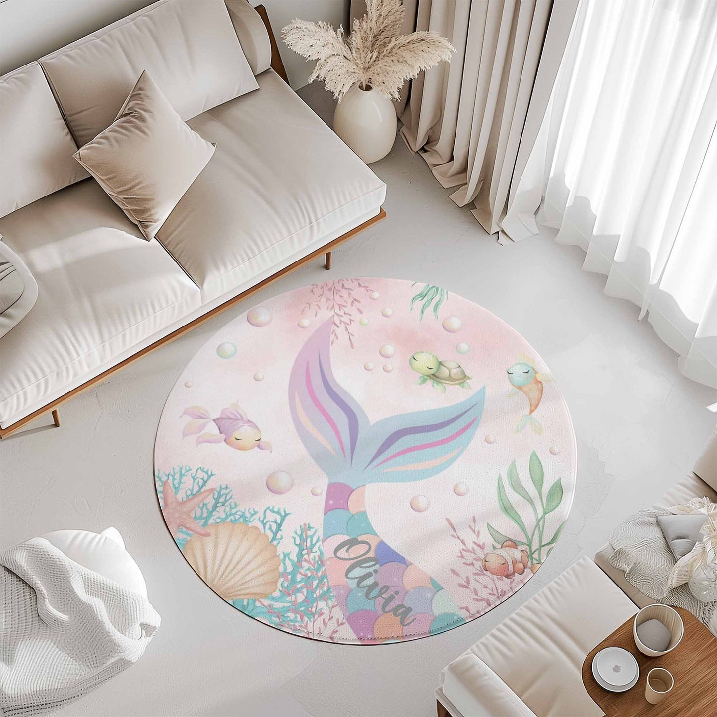 Little Mermaid Round Rug