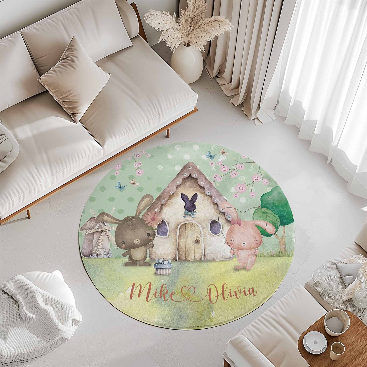 Bunny Home Round Rug