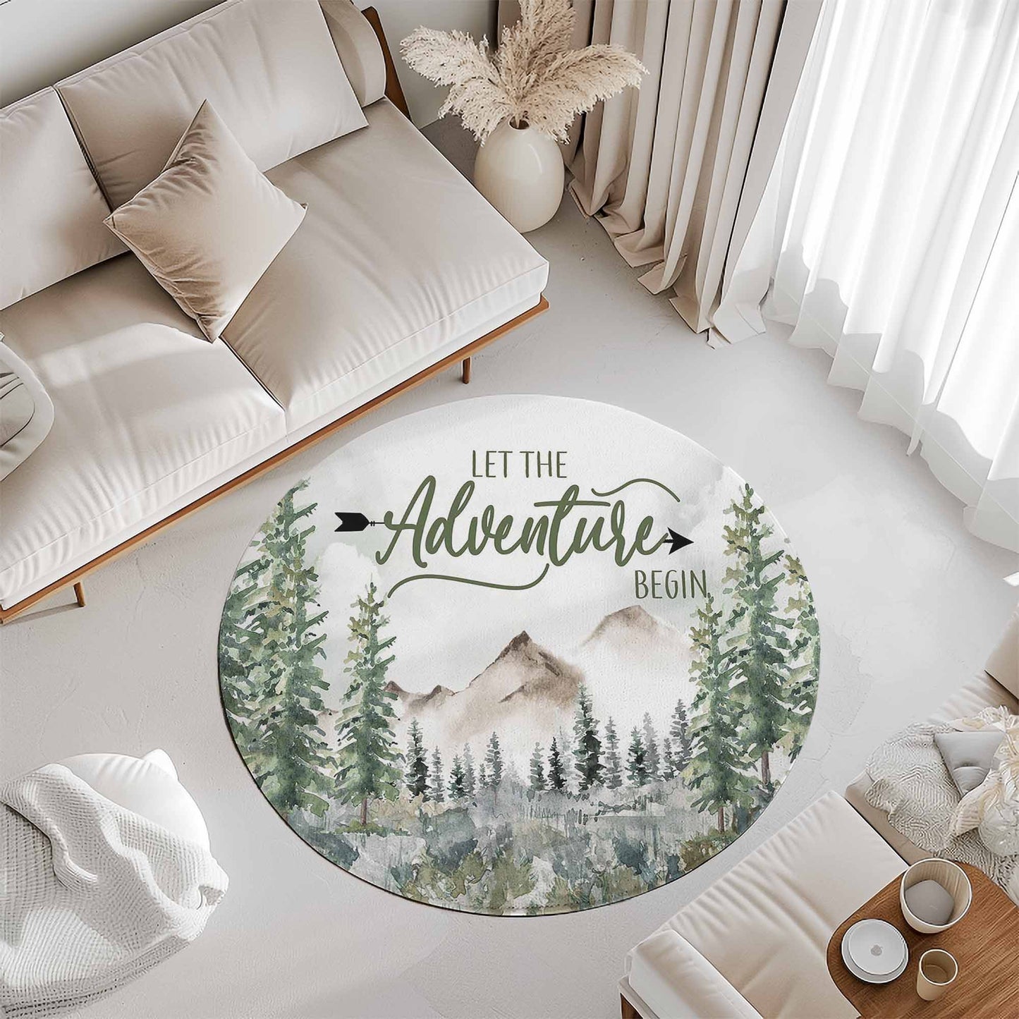 Let The Adventure Begin Round Rug