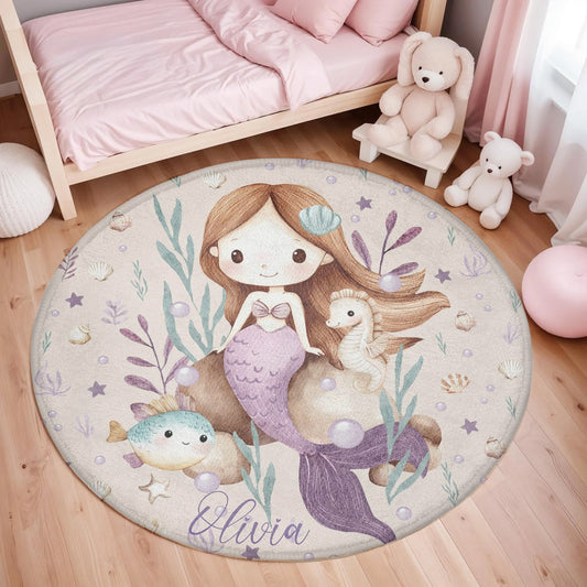 Sea Mermaid Round Rug