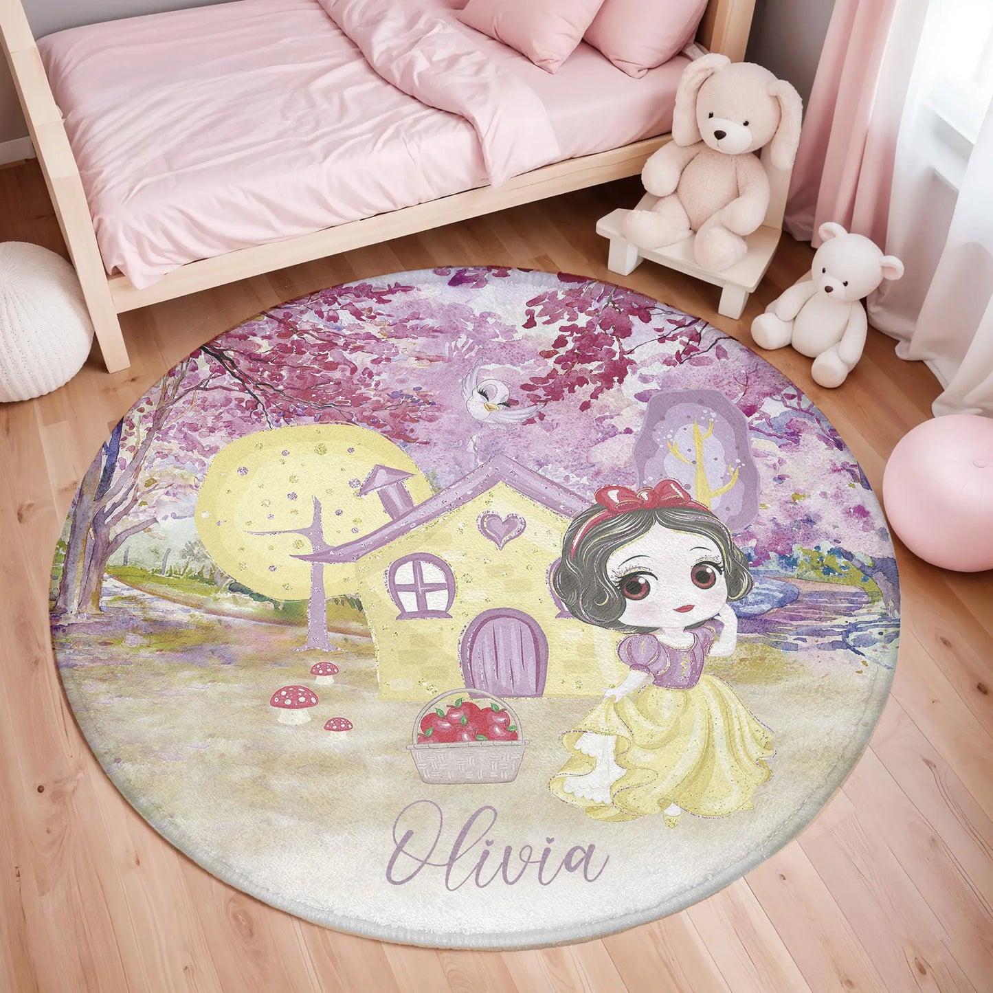 Princess Girl Round Rug