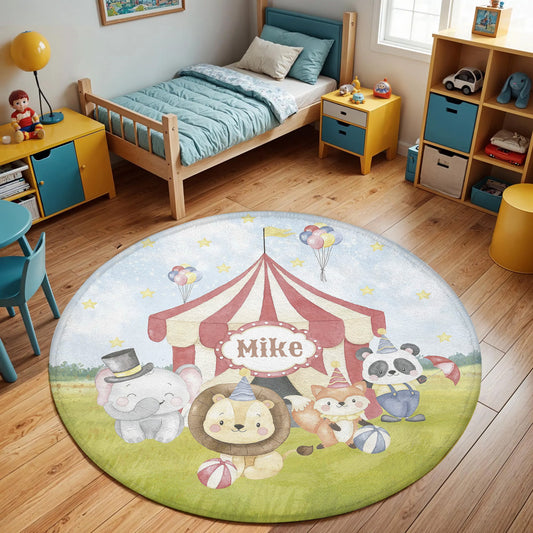 Circus Animals Round Rug
