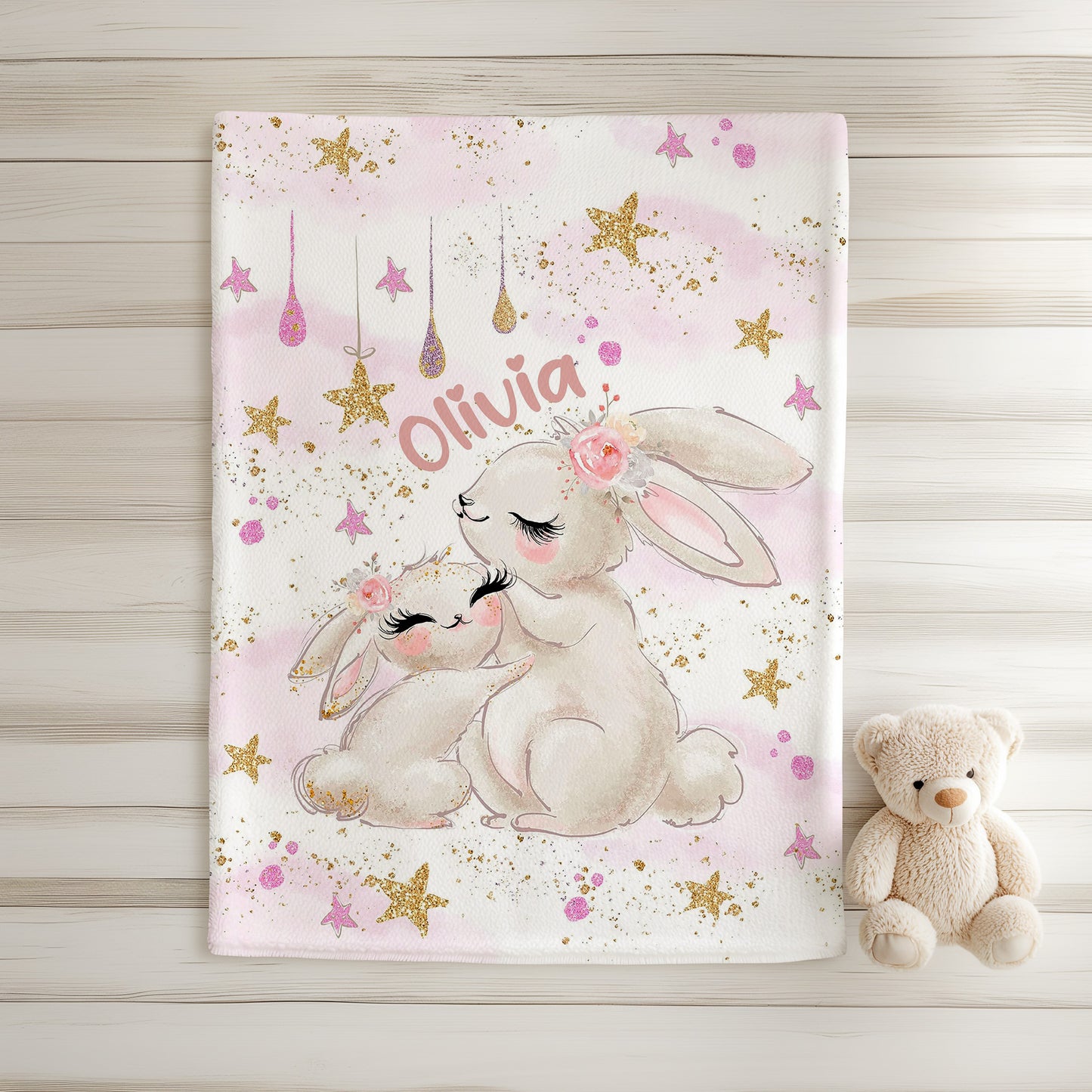 Mom And Baby Bunny Blanket