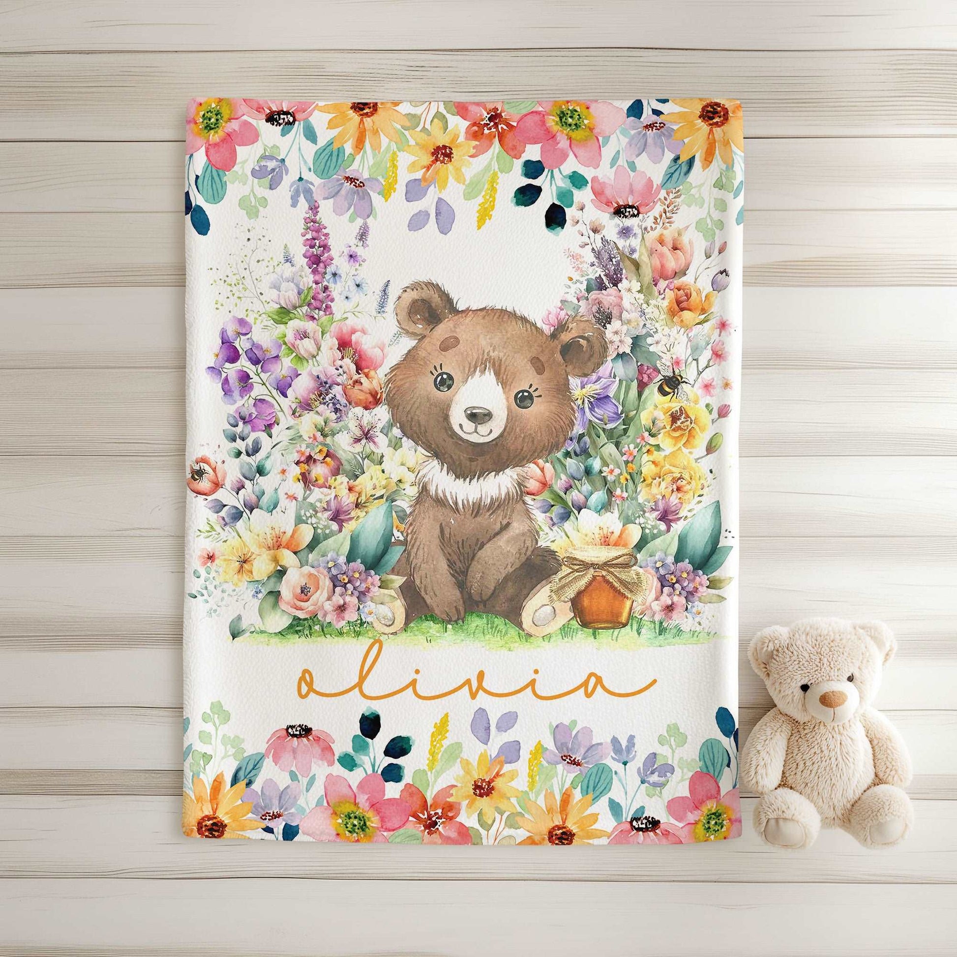 Floral Bear Blanket