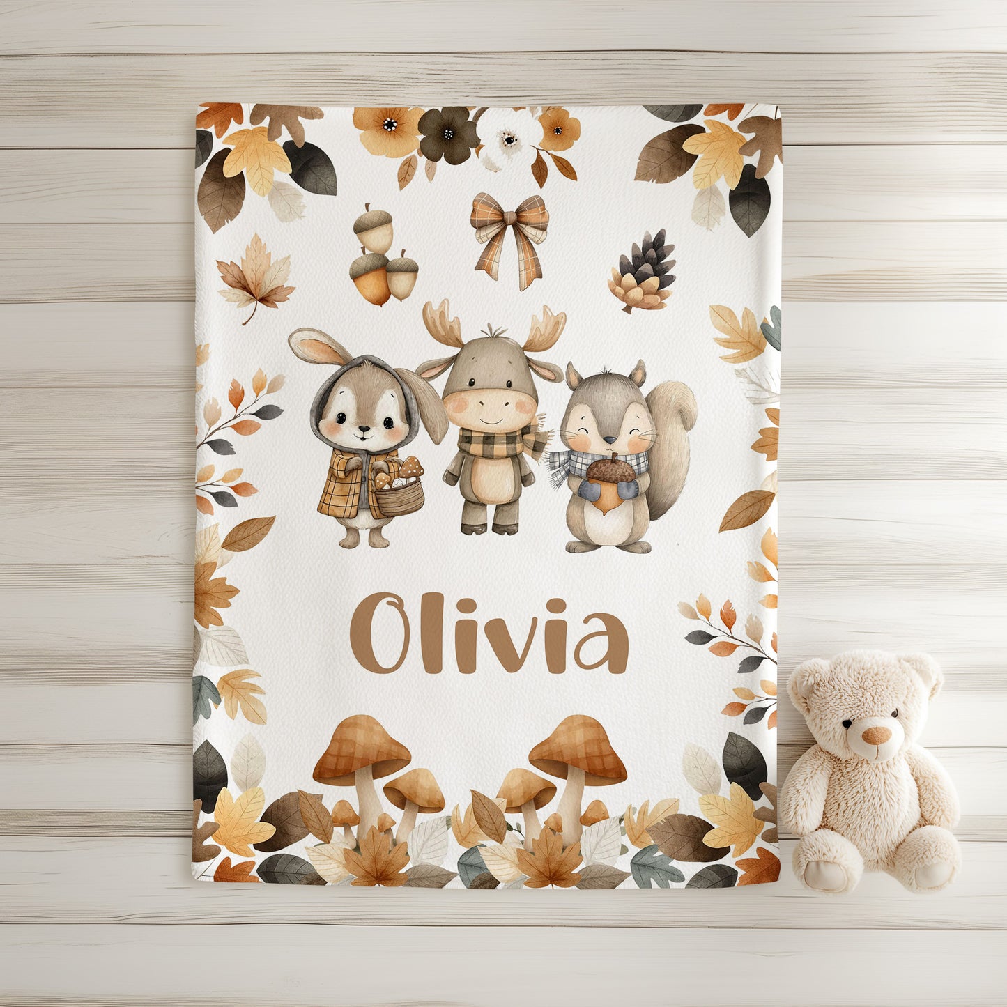 Woodland Animals Fall Blanket