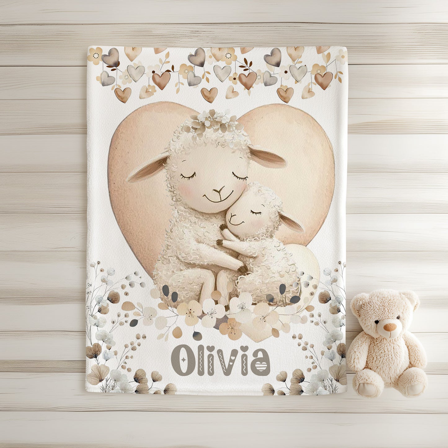 Mom And Baby Sheep Blanket
