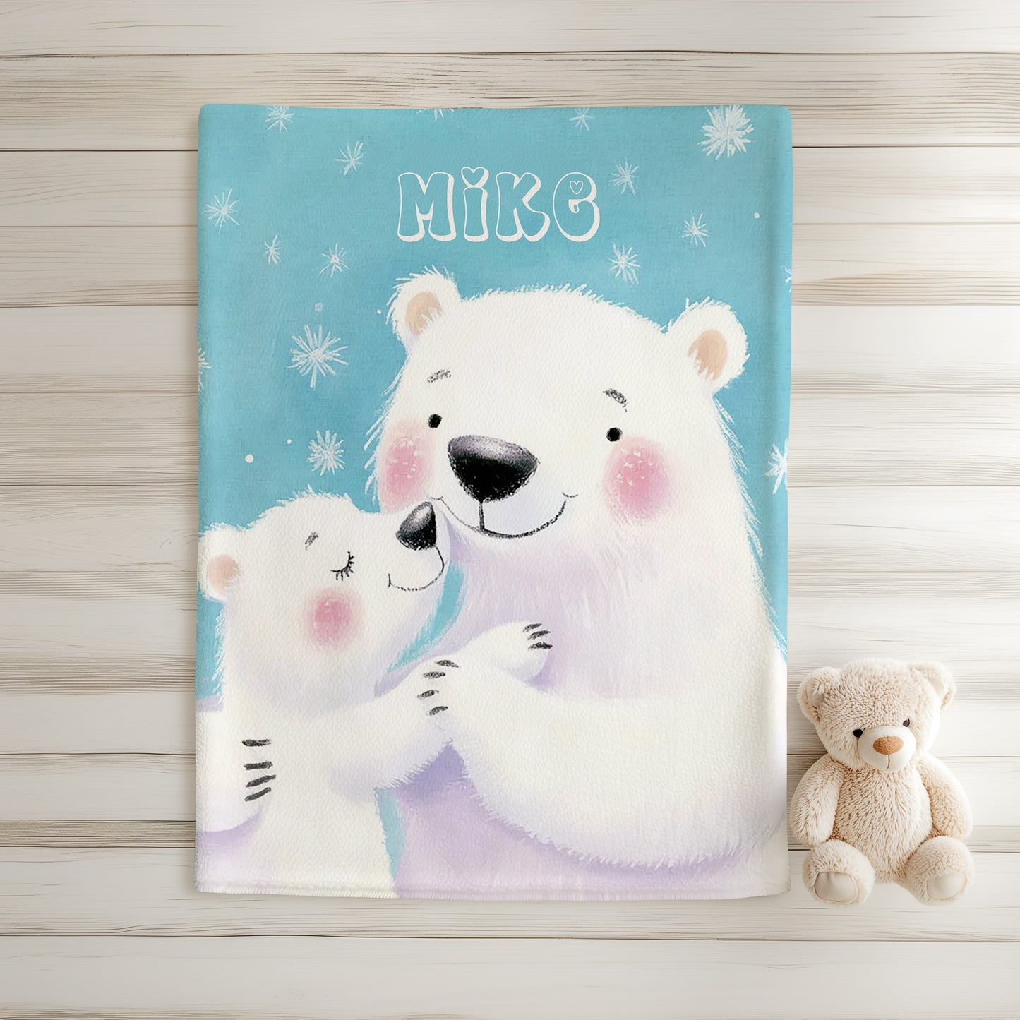 Mom And Baby Polar Bear Blanket