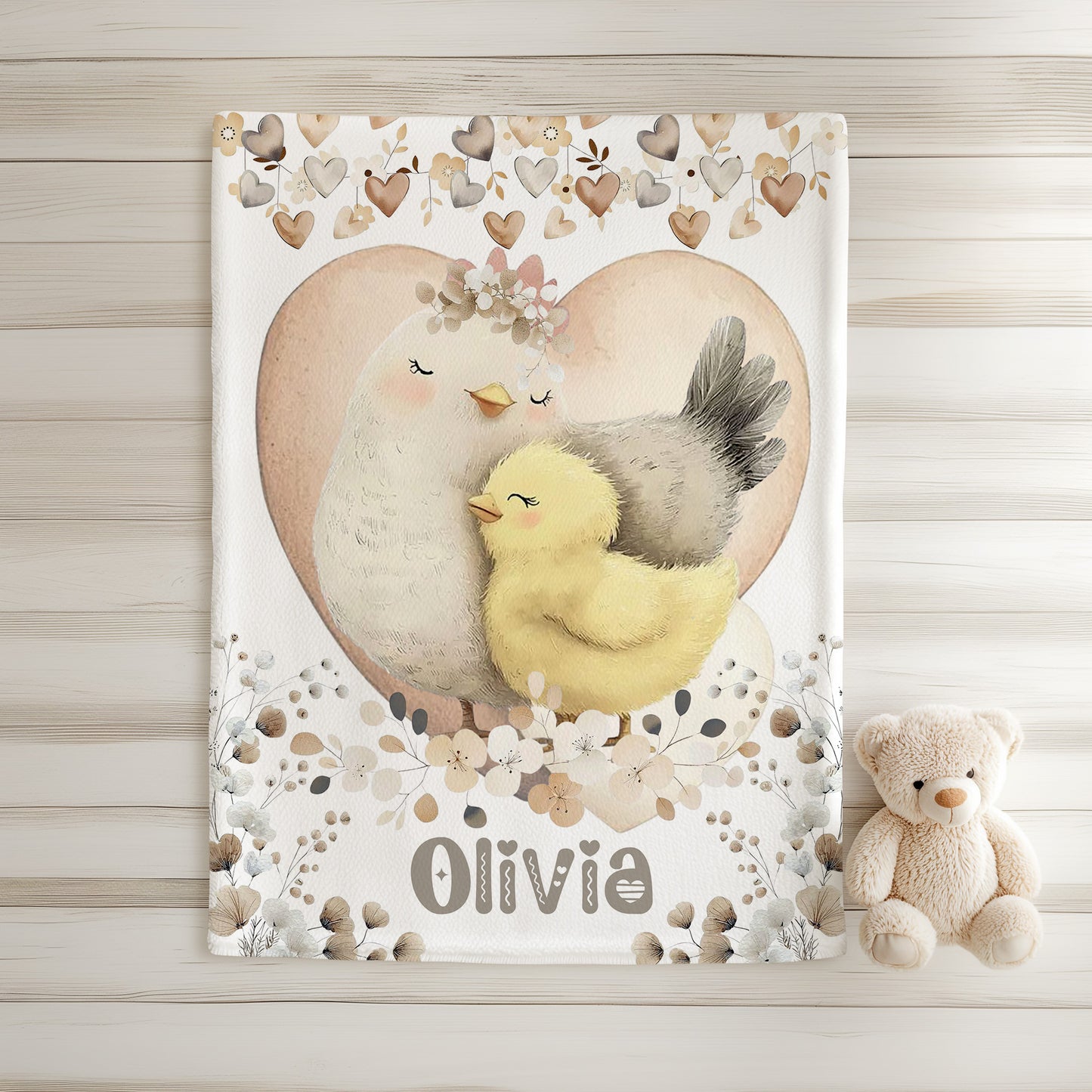 Mom And Baby Chicken Blanket