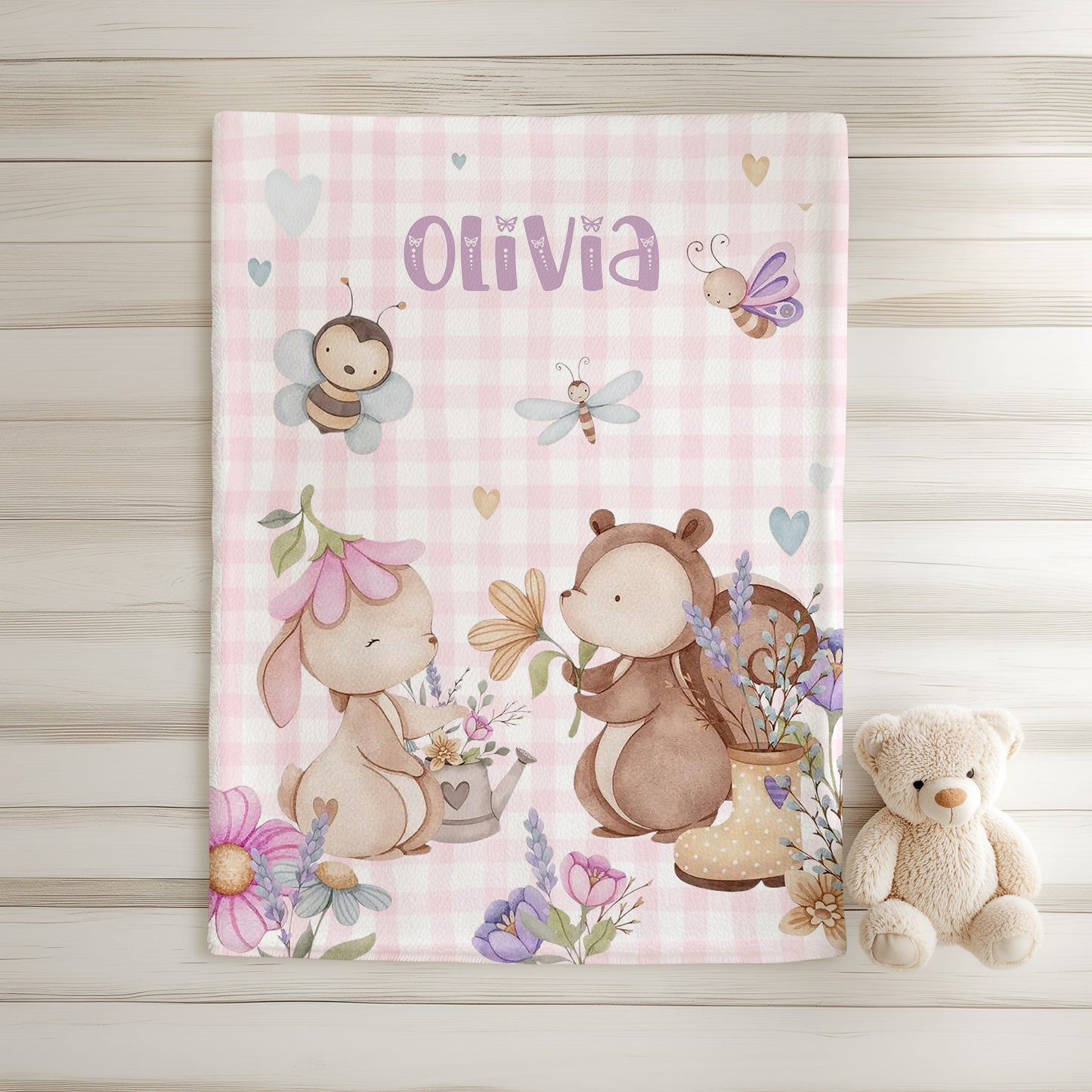 Bunny Bear Spring Blanket