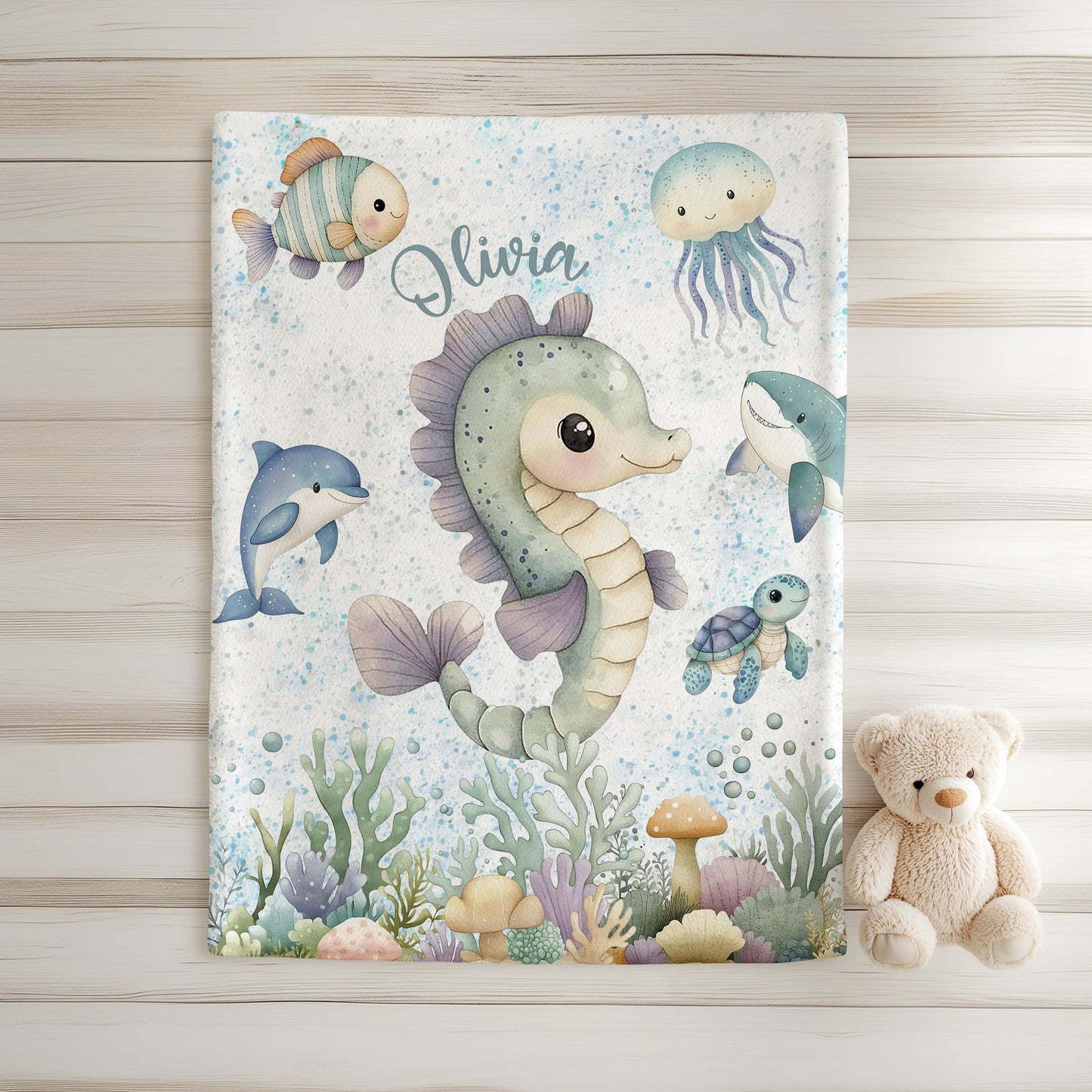 Sea Horse Baby Blanket