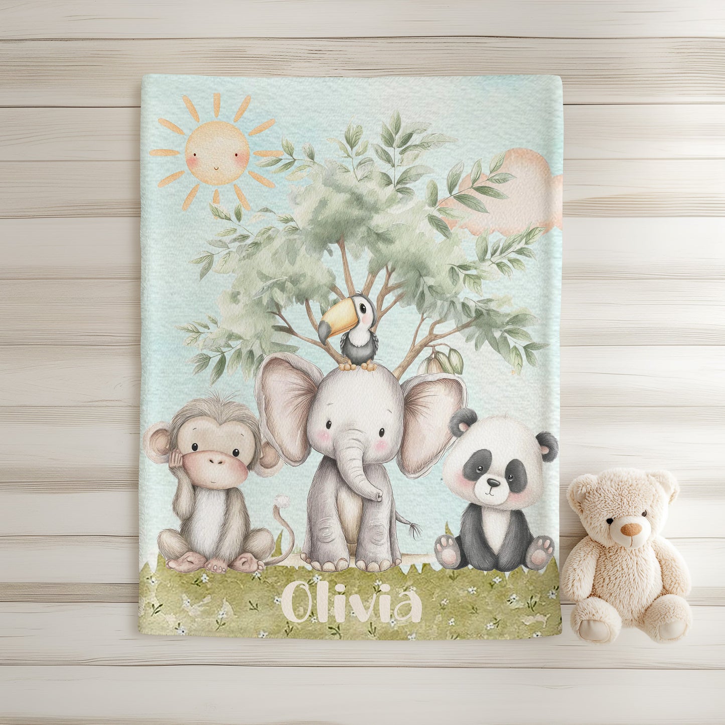 Safari Animals Baby Blanket