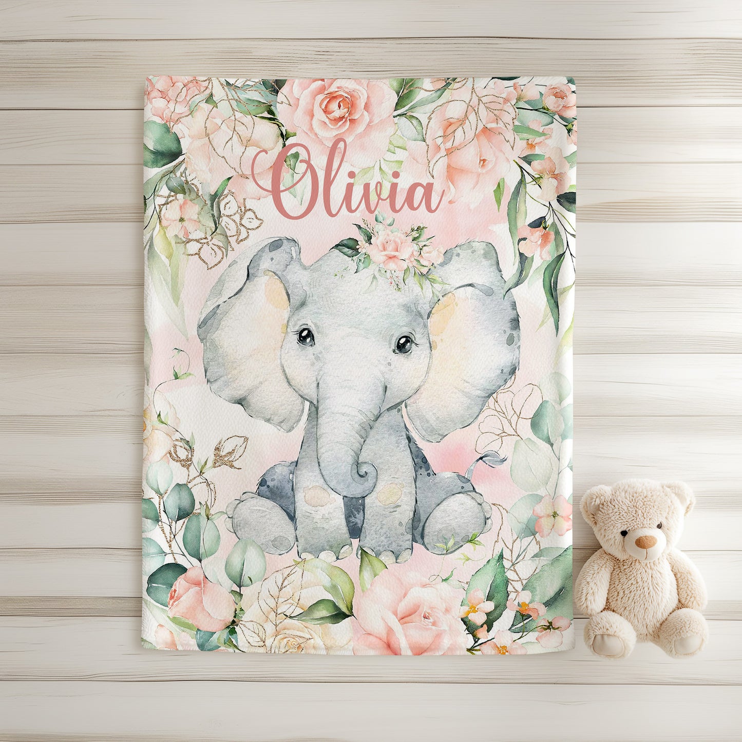 Floral Elephant Blanket