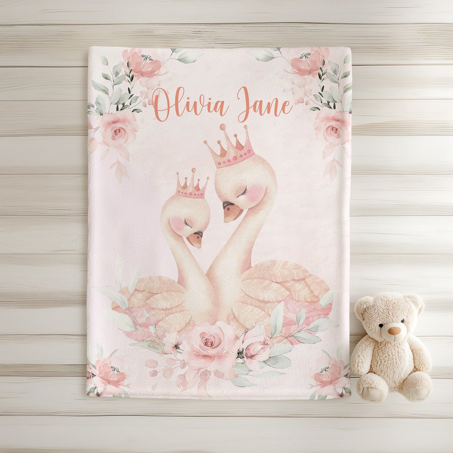 Mum And Baby Swan Blanket