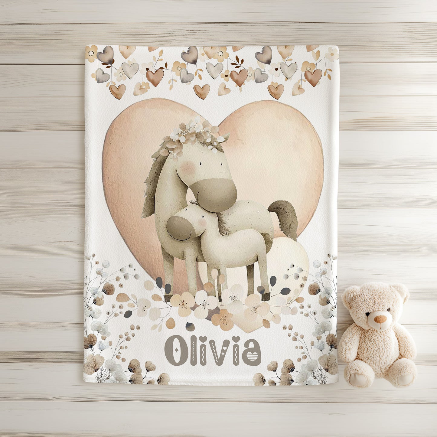 Mom And Baby Horse Blanket
