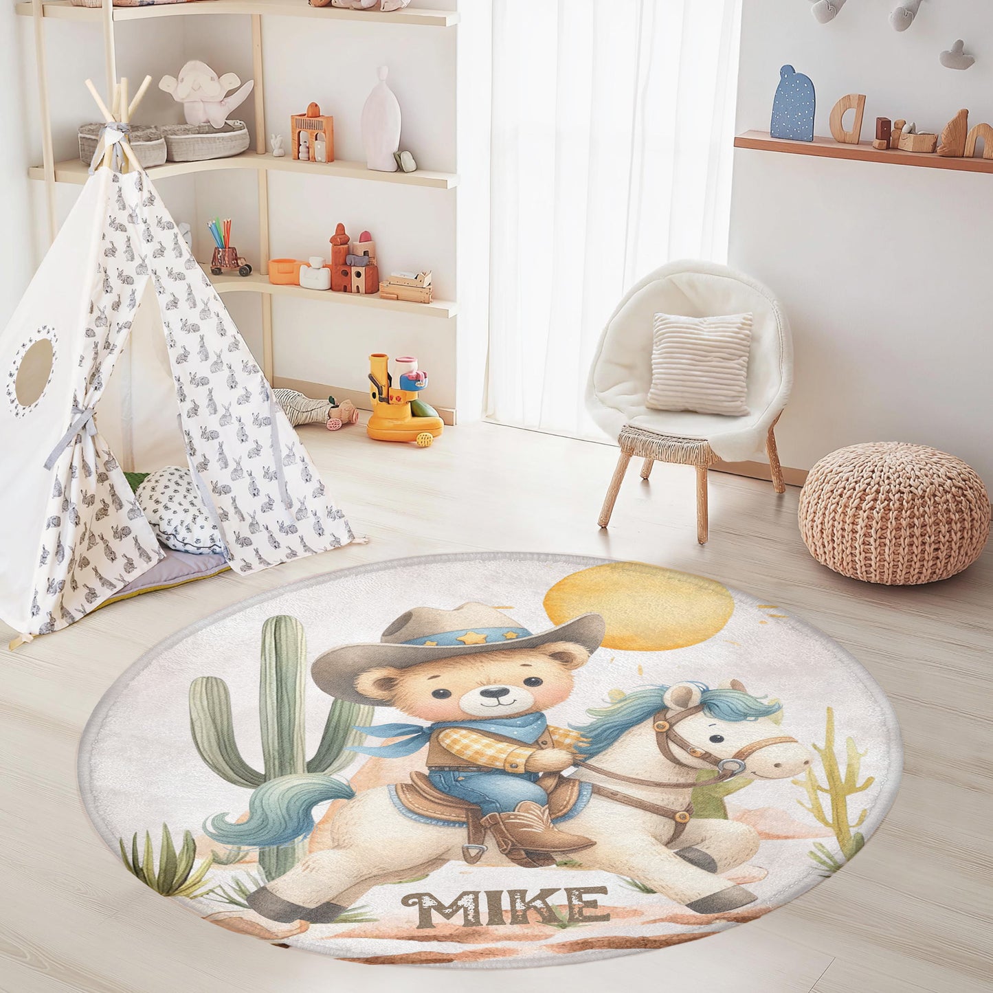 Western Cowboy Round Rug